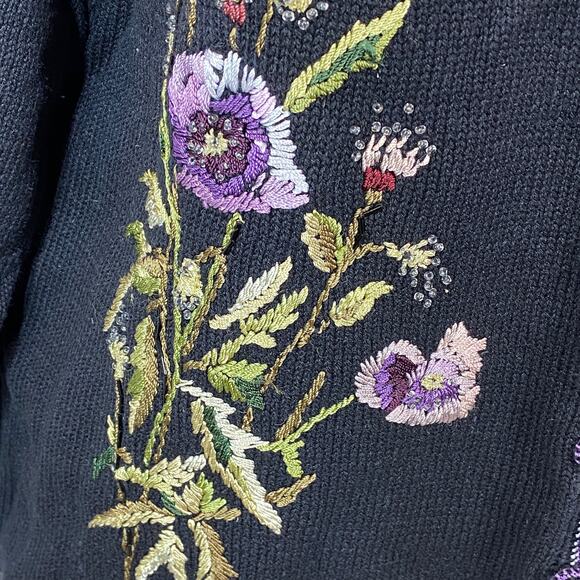 Vintage Heirloom Collectables Embroidered Floral Cardigan Plus Size Women 26-28 - Picture 8 of 11